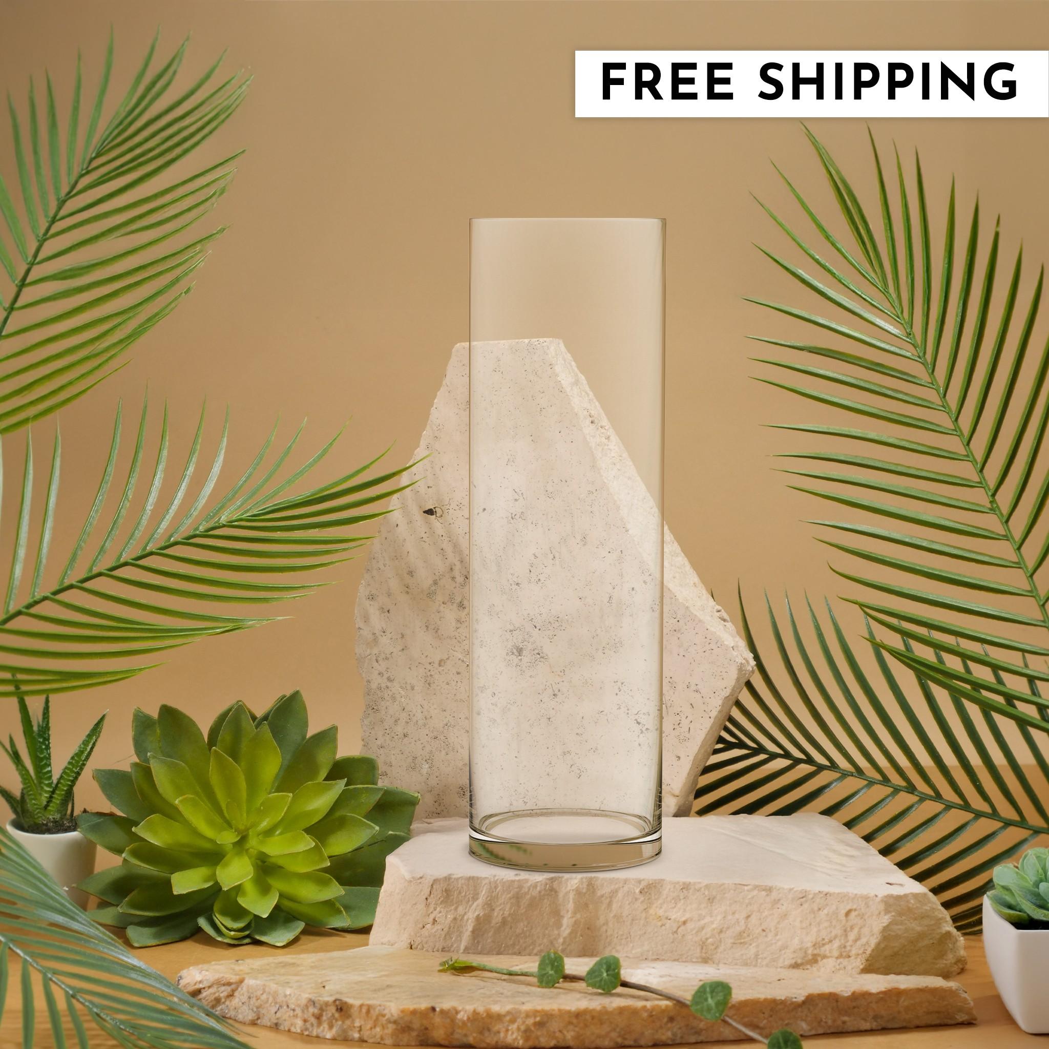 Stone Candles Candle Holder Glass Vessel 5"x16"