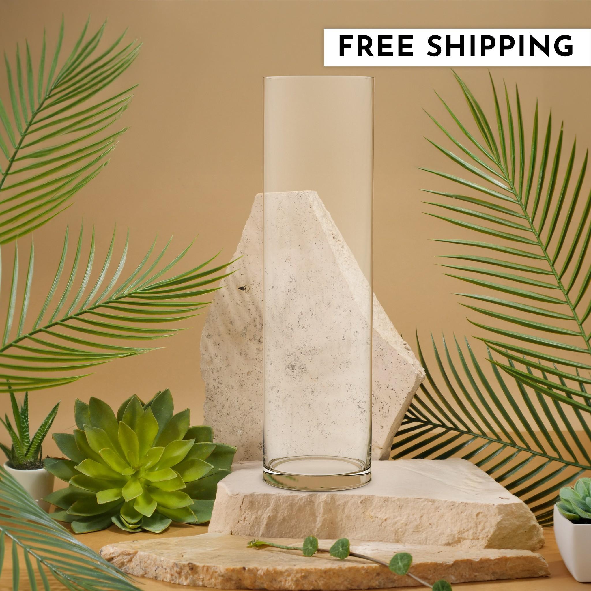 Stone Candles Candle Holder Glass Vessel 5"x18"