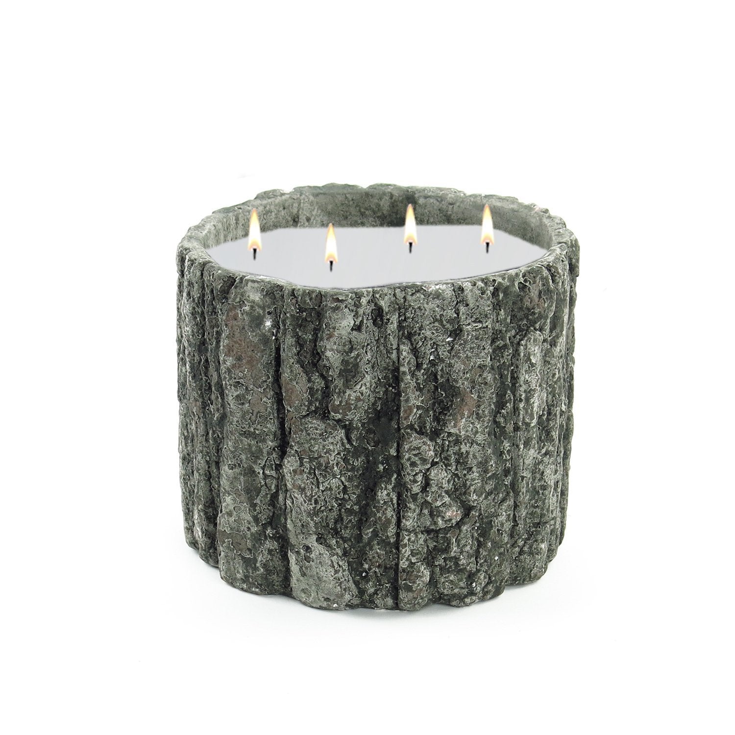 Stone Candles Cement in Wood Round Wood 28oz