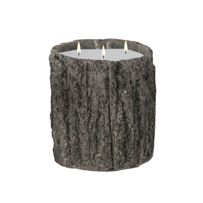 Stone Candles Cement in Wood Round Wood 40oz
