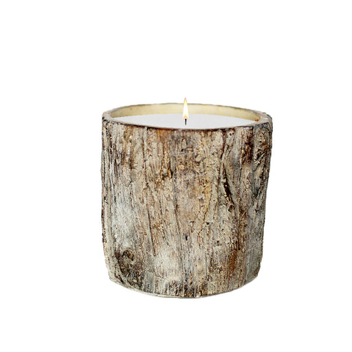 Stone Candles Cement in Wood Round Wood 63oz