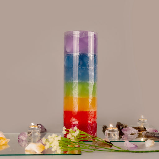 Bougie Chakra Haute - Parfaite Pour Méditation, Rituels, Ambiance Relaxante | Taille : 12/24 Pouces