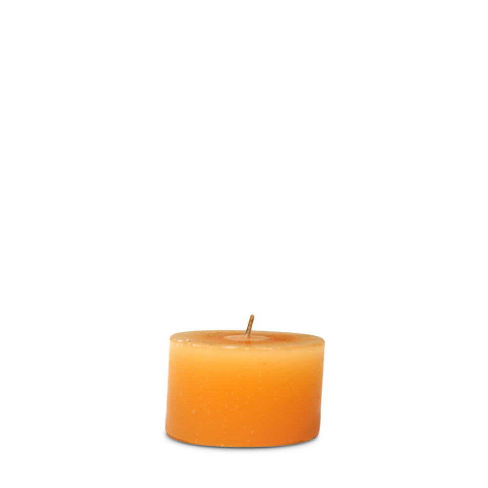 2x1 Unscented Beeswax Blend Orange Pillar — Stone Candles