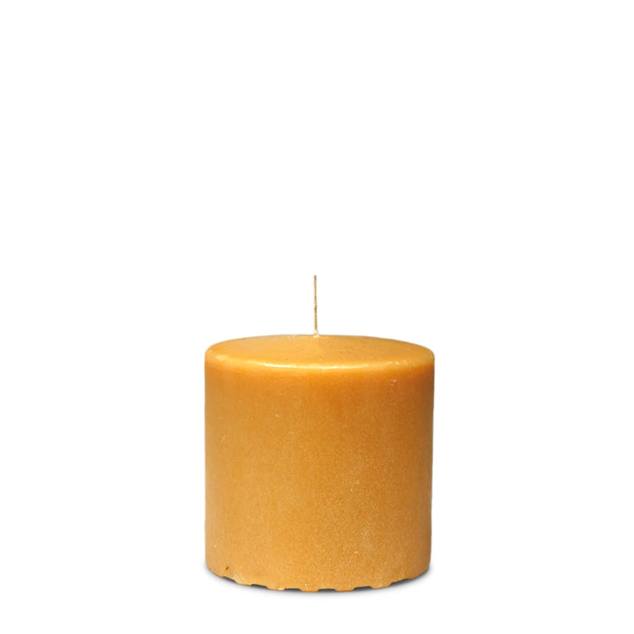 3x3 Unscented Beeswax Blend Orange Pillar