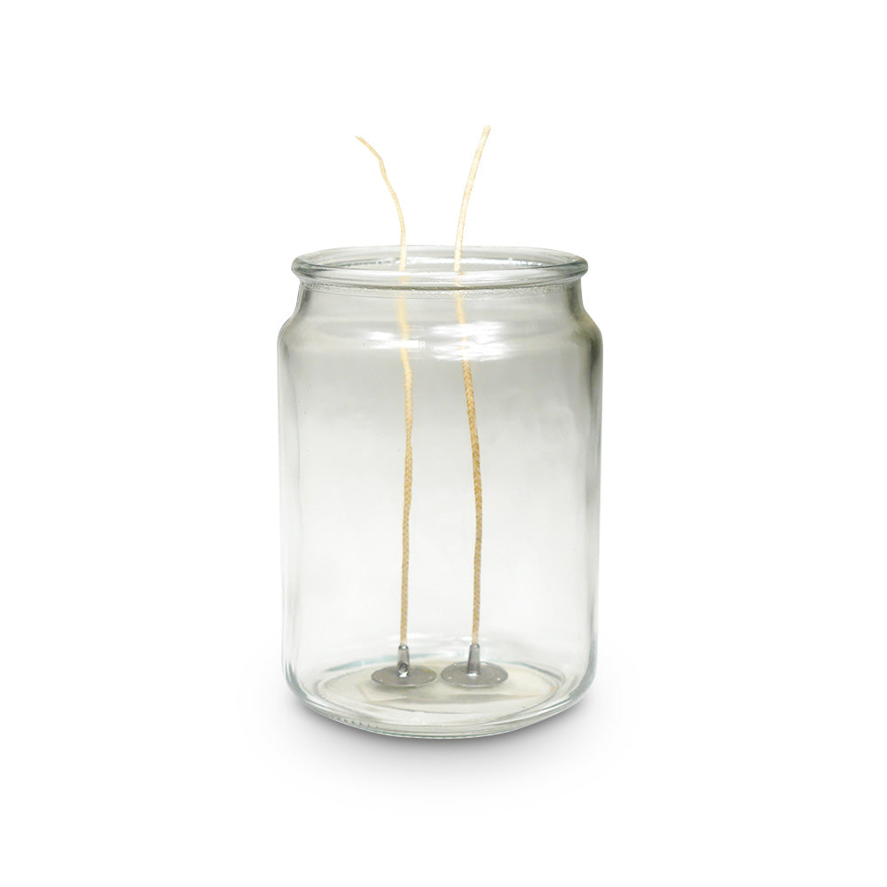 18oz Clear Jar with 2 wicks