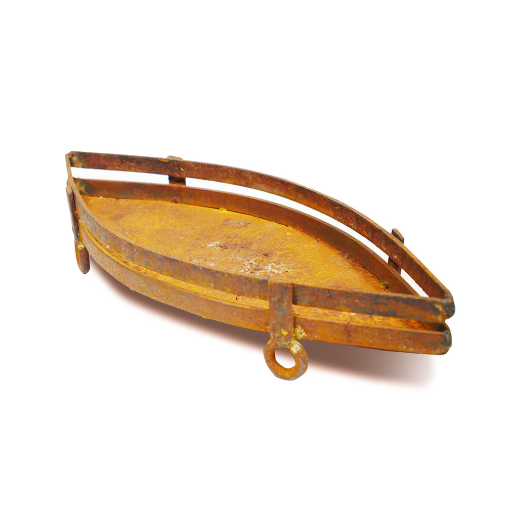 Elliptical Wrought Iron Candle Stand Rust