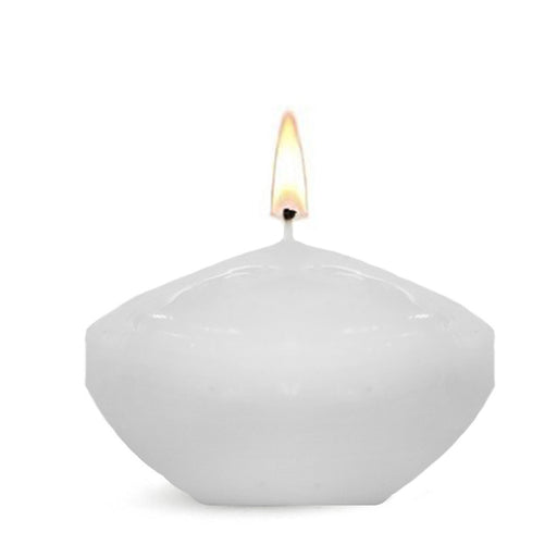 Stone Candles Floater White 1"