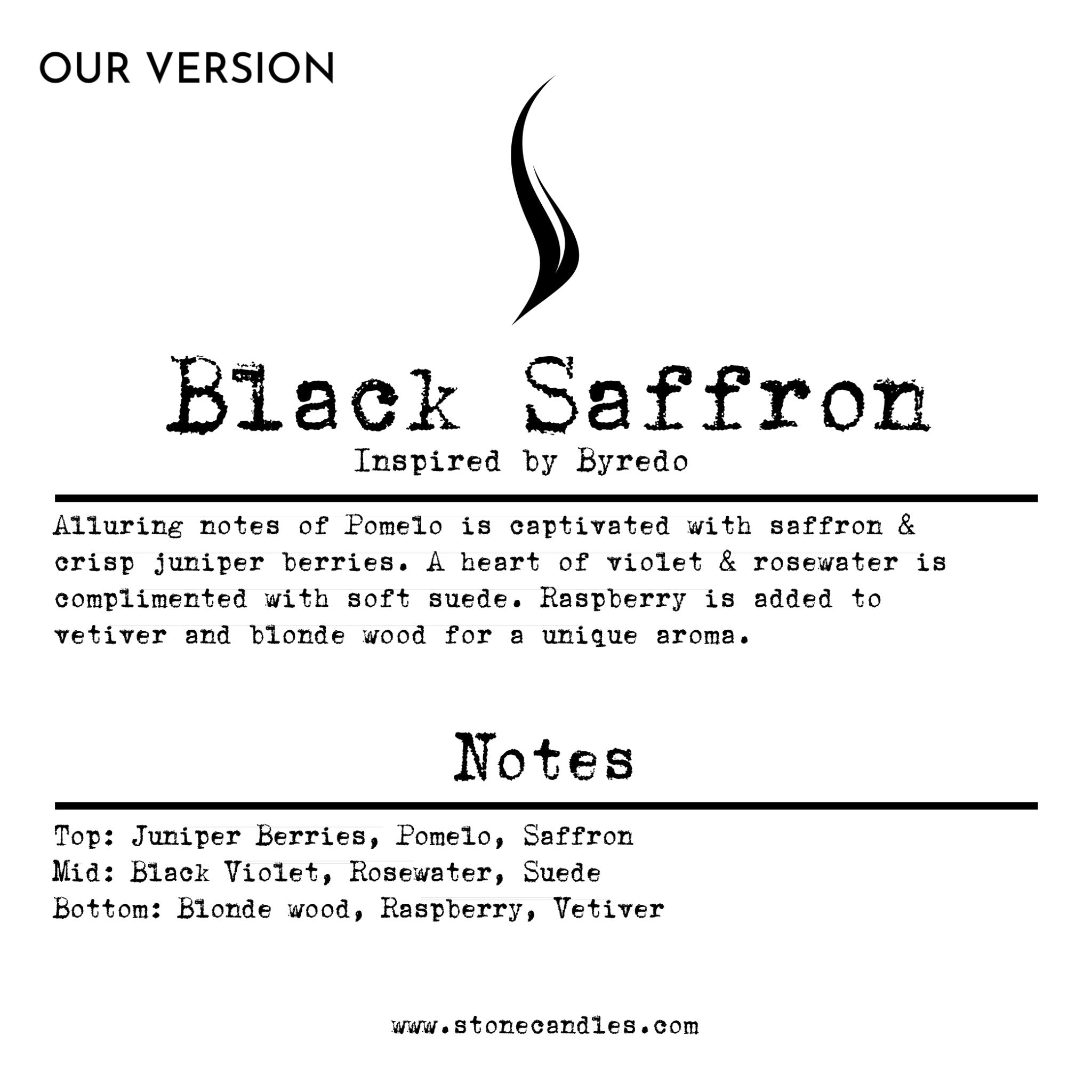 Black Saffron (Our version) Sample Scent Strip — Stone Candles
