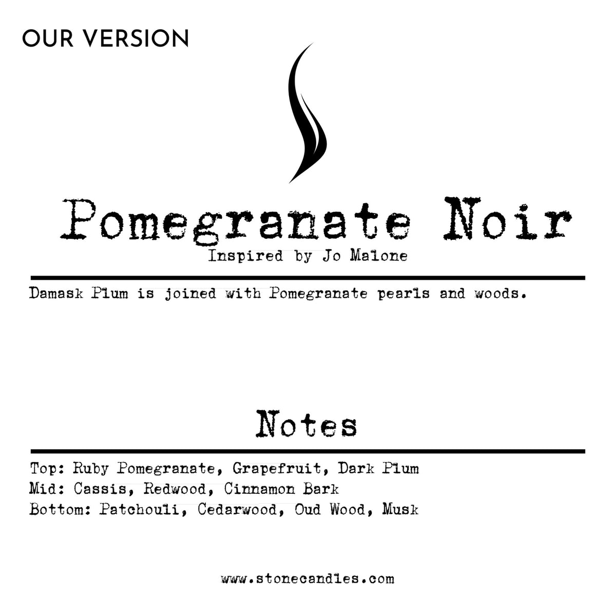 Pomegranate Noir (our version) Sample Scent Strip — Stone Candles