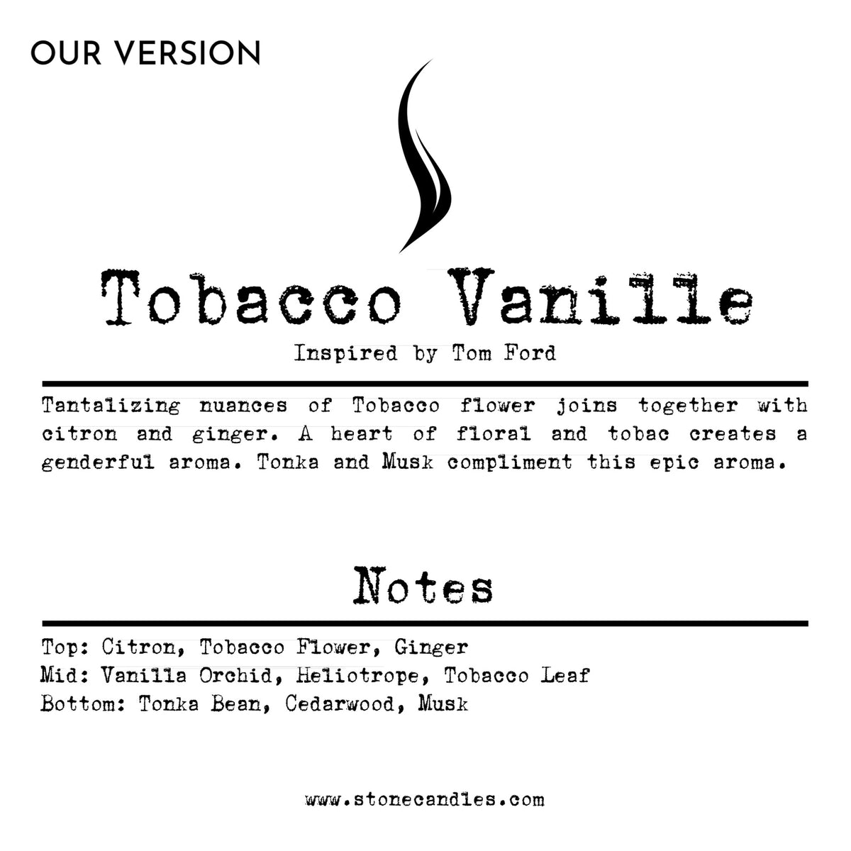 Tobacco Vanille (Our version) Sample Scent Strip