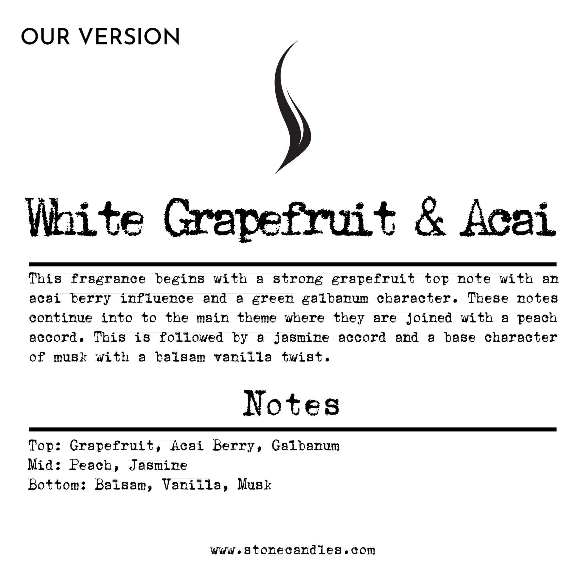 White Grapefruit & Acai (our version) Sample Scent Strip