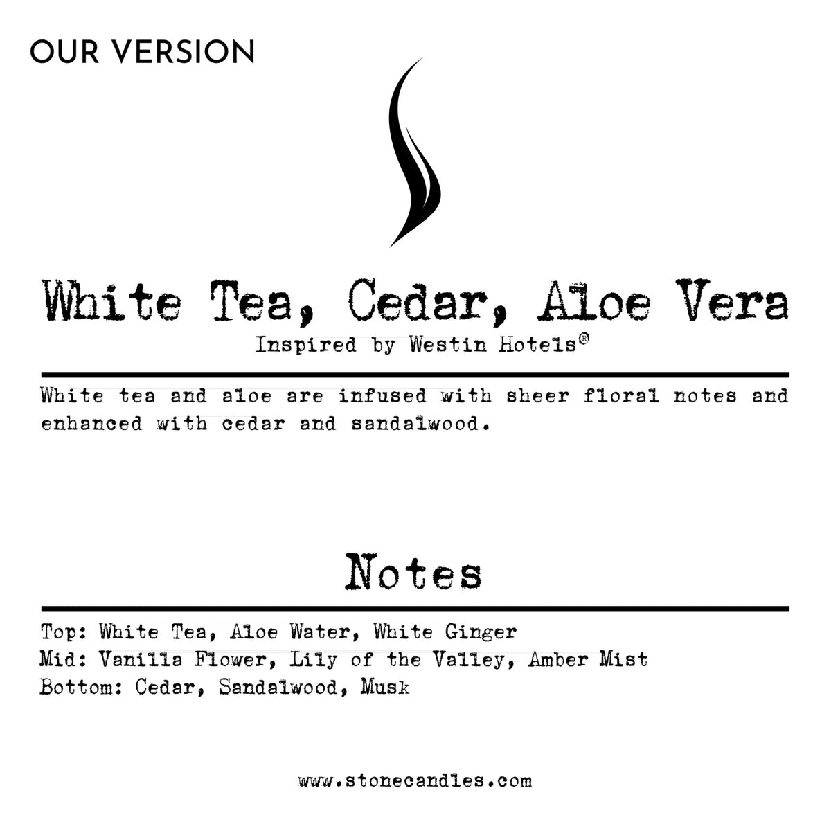 Westin Hotel® (Our version) Sample Scent Strip — Stone Candles