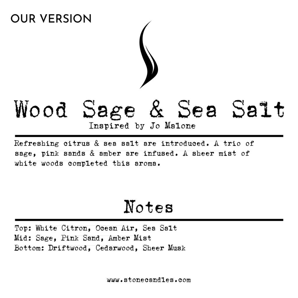 Wood Sage Sea Salt (Our version) Sample Scent Strip — Stone Candles