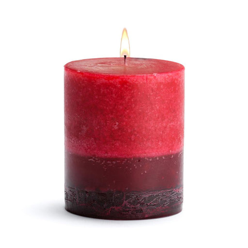 Stone Candles Scented Pillar Pomegranate
