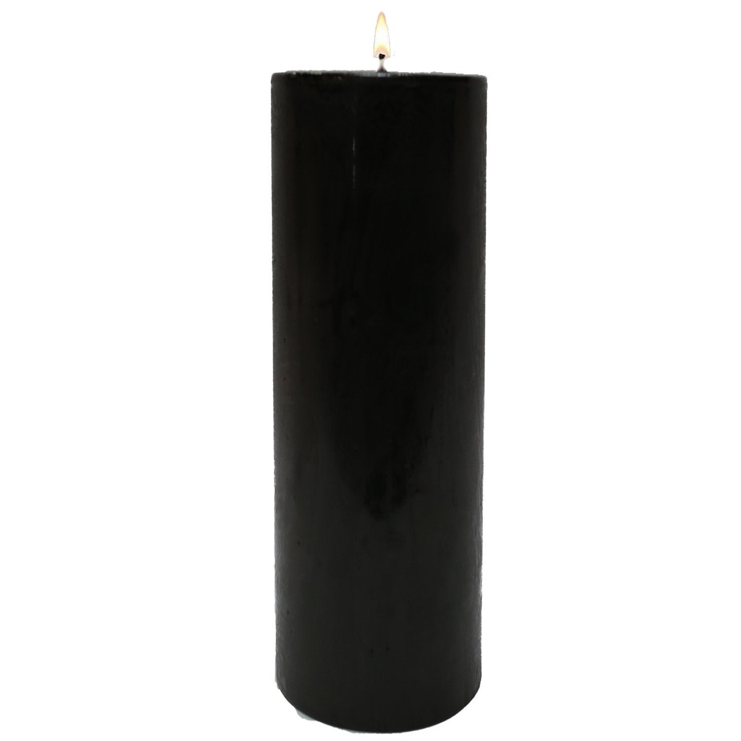 Stone Candles Unscented Pillar Black 2x6