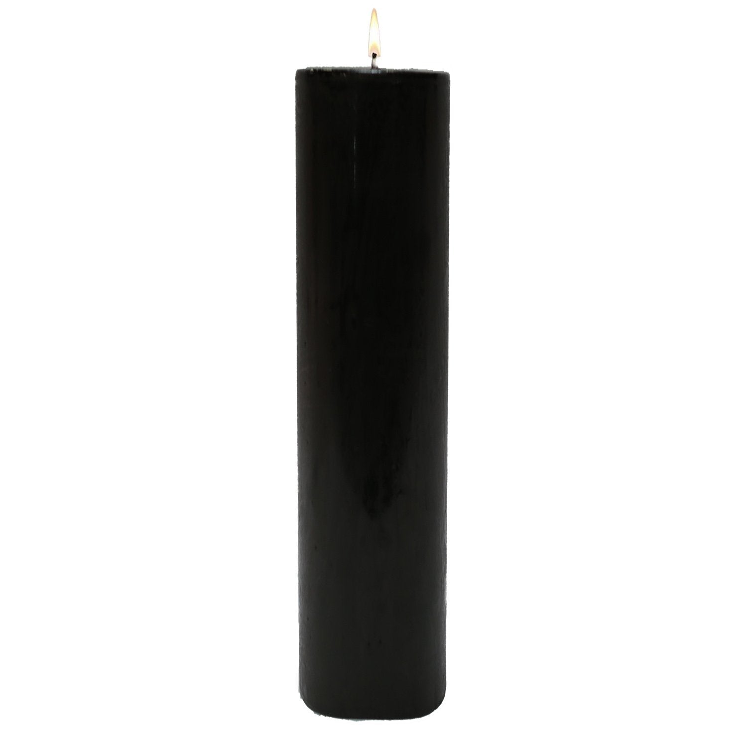 Stone Candles Unscented Pillar Black 3x12