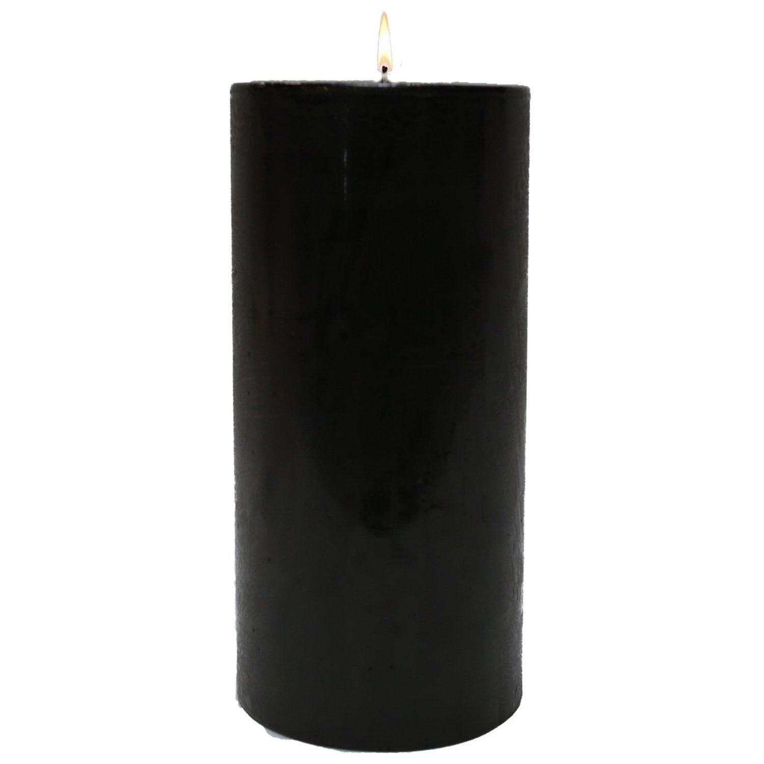 Stone Candles Unscented Pillar Black 3x6