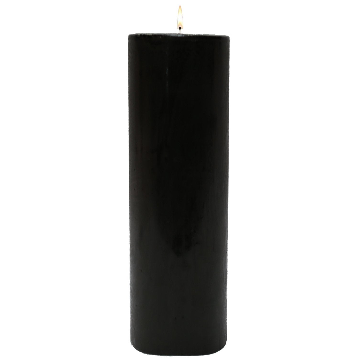 Stone Candles Unscented Pillar Black 3x9