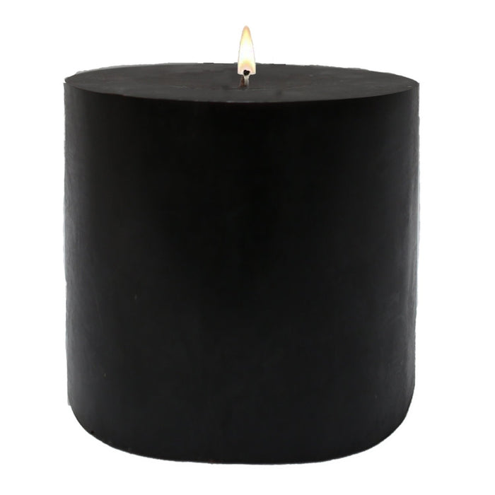 Stone Candles Unscented Pillar Black 4x4