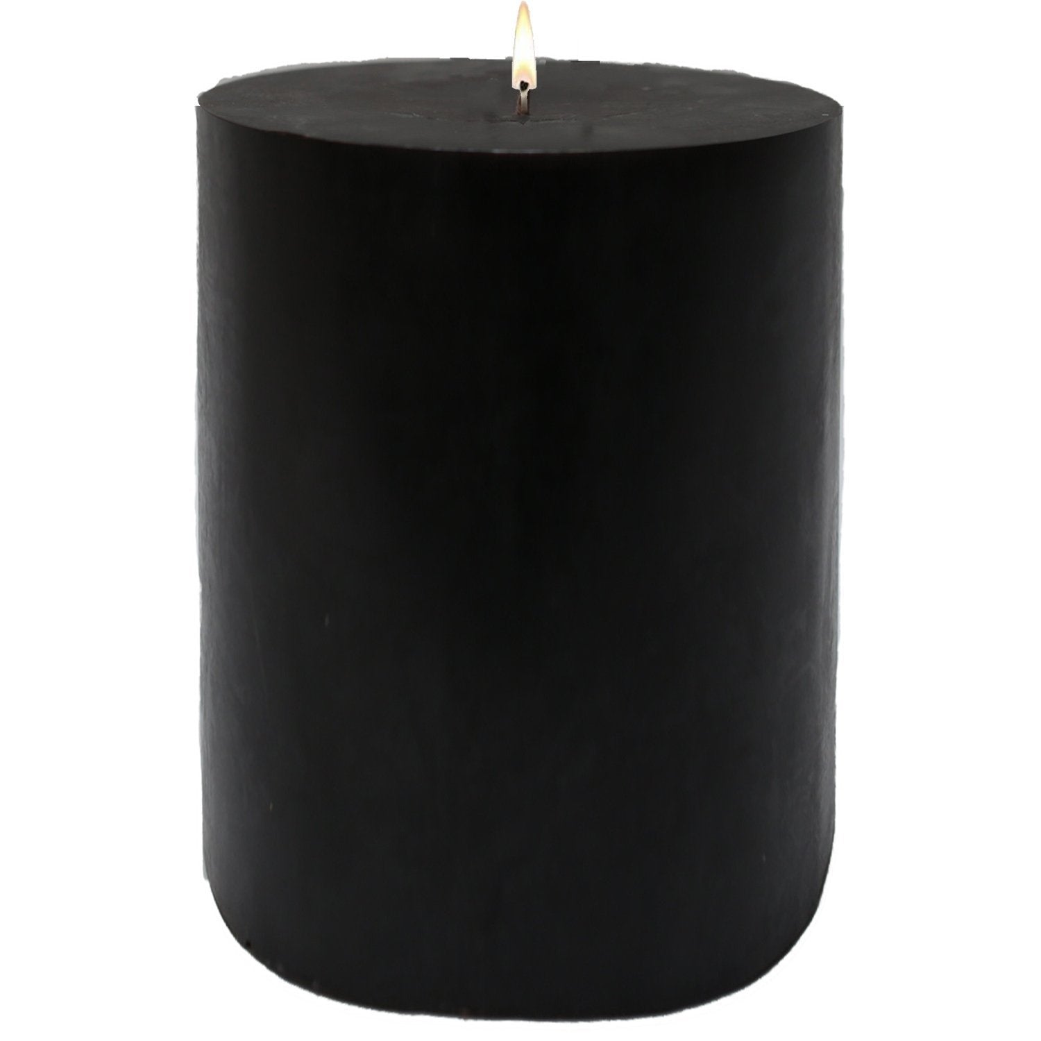 Stone Candles Unscented Pillar Black 4x6