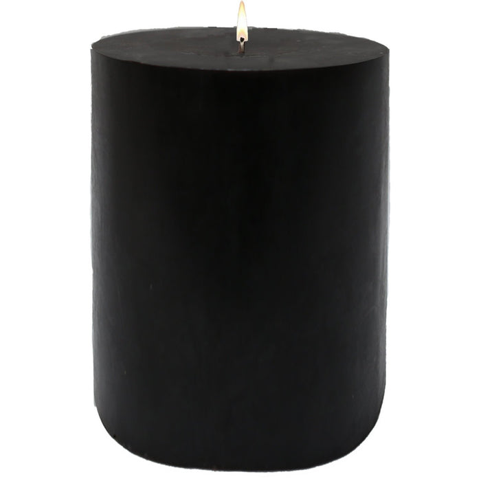 Stone Candles Unscented Pillar Black 4x6