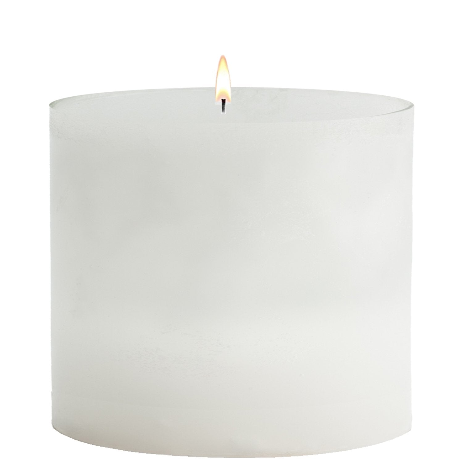 Stone Candles Unscented Pillar White 4x4