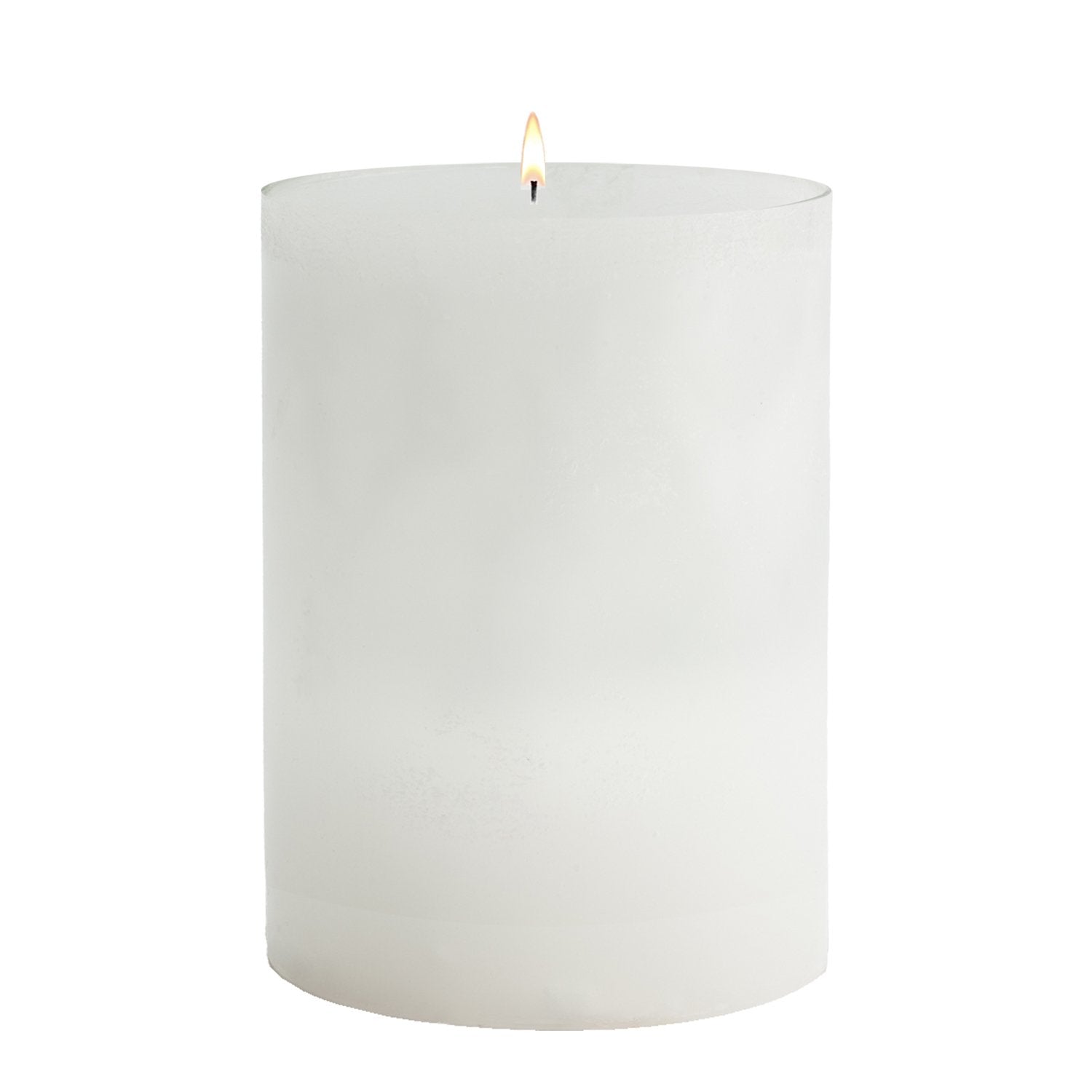 Stone Candles Unscented Pillar White 4x6