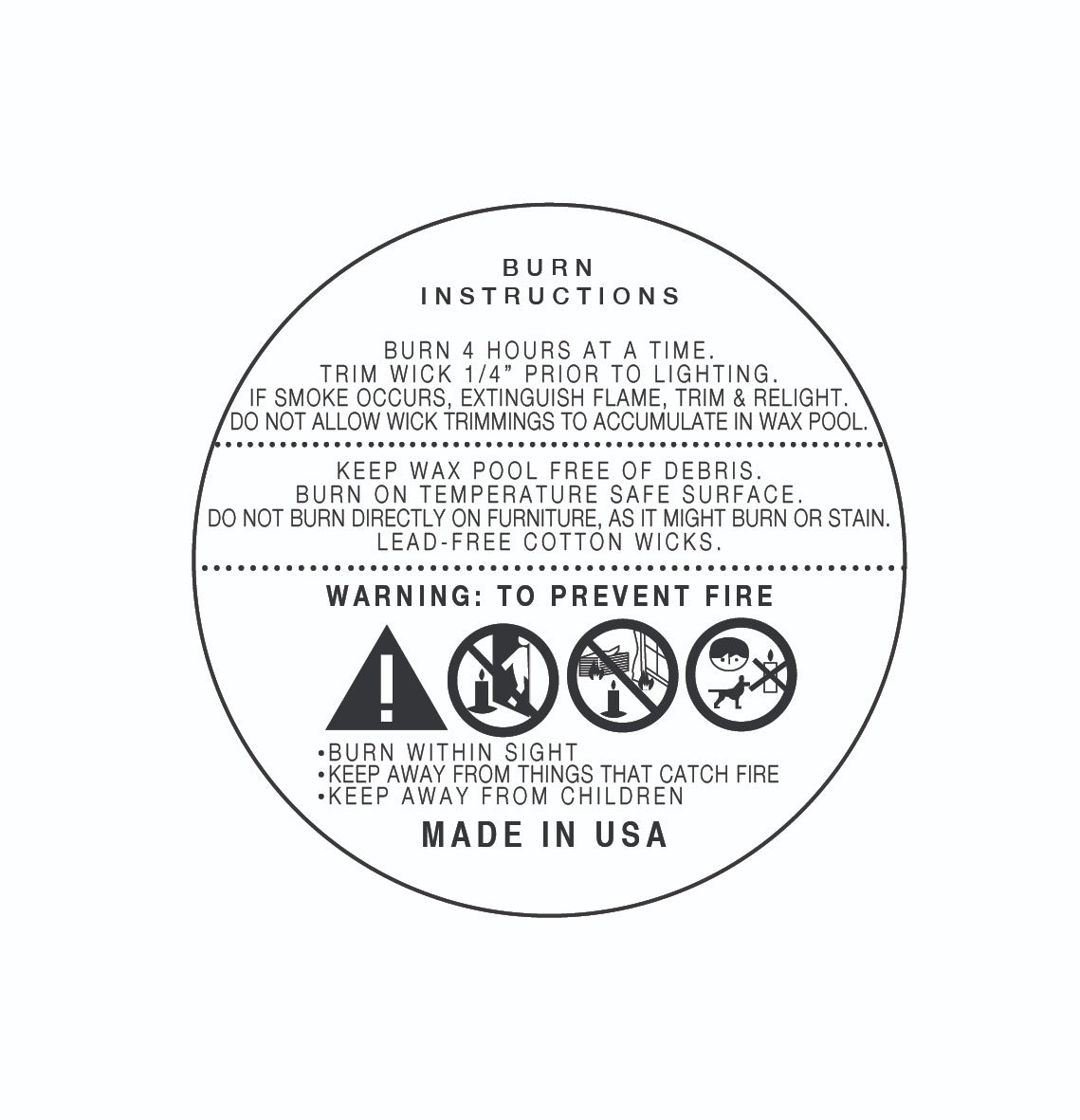 Candle Warning Stickers  Product Overview 