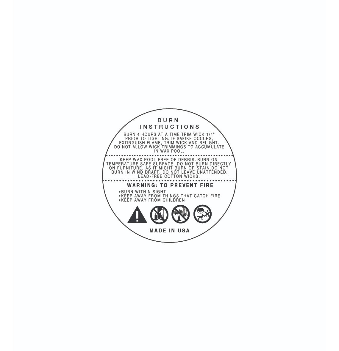 Buy Candle Warning Stickers, 1.5 Round Label,Sticker Decal for